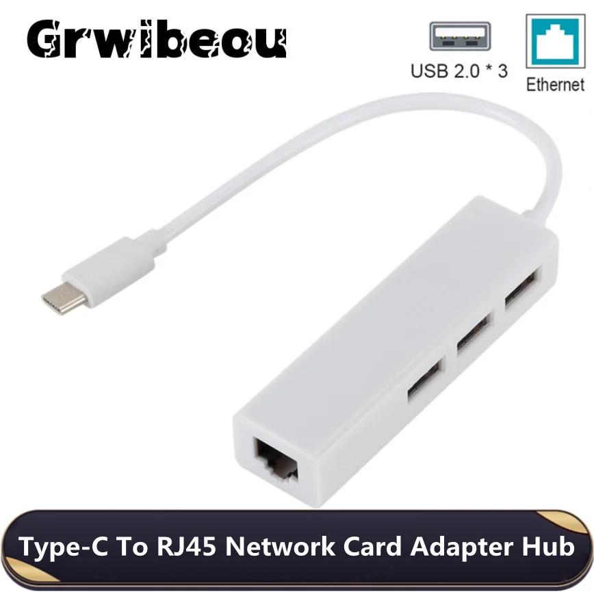 Grwibeou ƮϿ USB 2.0 3 Ʈ , USB + CŸ USB 2.0 , Rj45 ̴ Ʈũ  ̺, ޴   